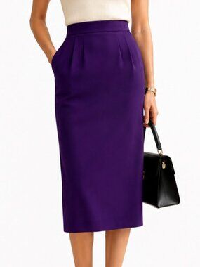 Vintage Christian Dior Worsted Wool Pleated Skirt